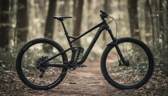 Bicicletă full suspension pe potecă de munte, thumbnail pentru categoria Mountain Bike