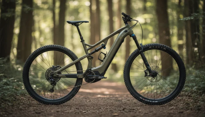 Bicicletă electrică full suspension cu baterie integrată și motor central, thumbnail pentru categoria MTB electric full suspension